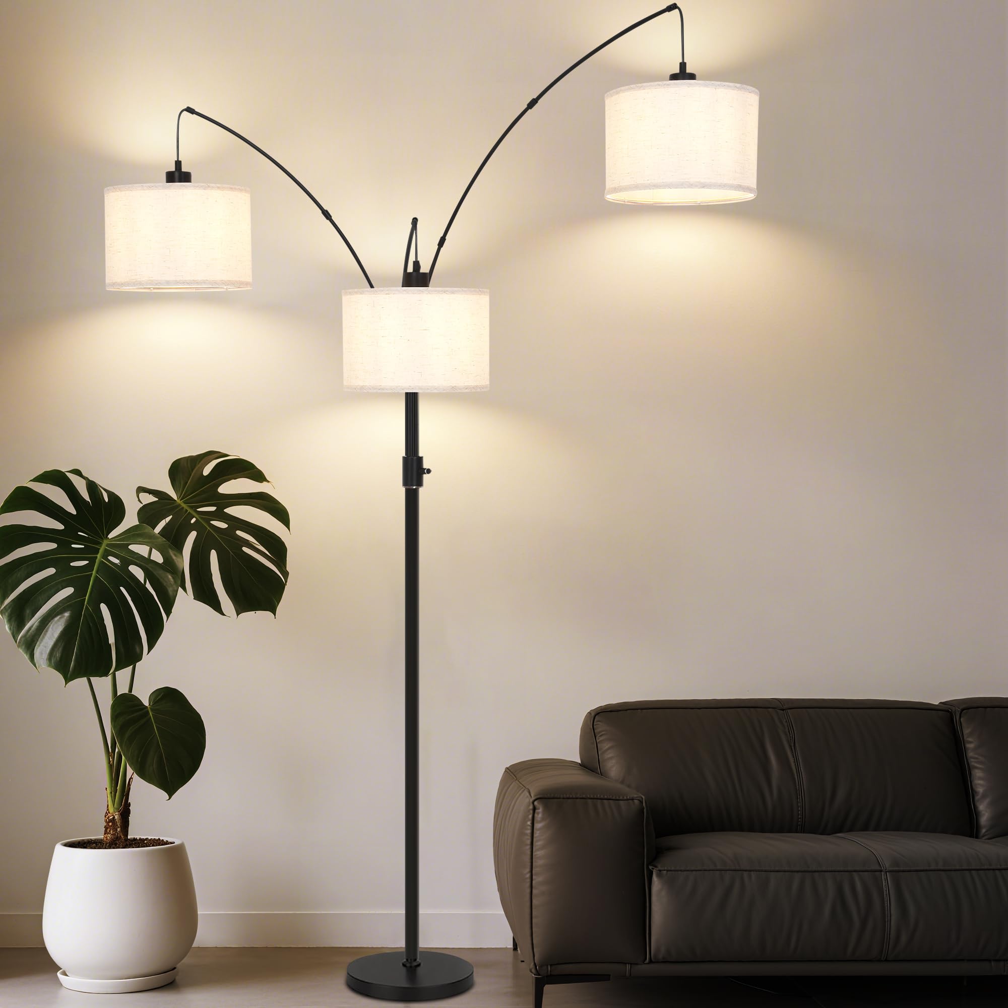 View 1 of *UNTESTED*
AHDWDW Dimmable Arc Floor Lamp-3 Lights Floor Lamps for Living Room,Modern Tall Standing Lamp with Beige Drum Shades&Heavy Base,Mid Century Tree Floor Lamp for Bedroom Corner Office,Bulbs Included