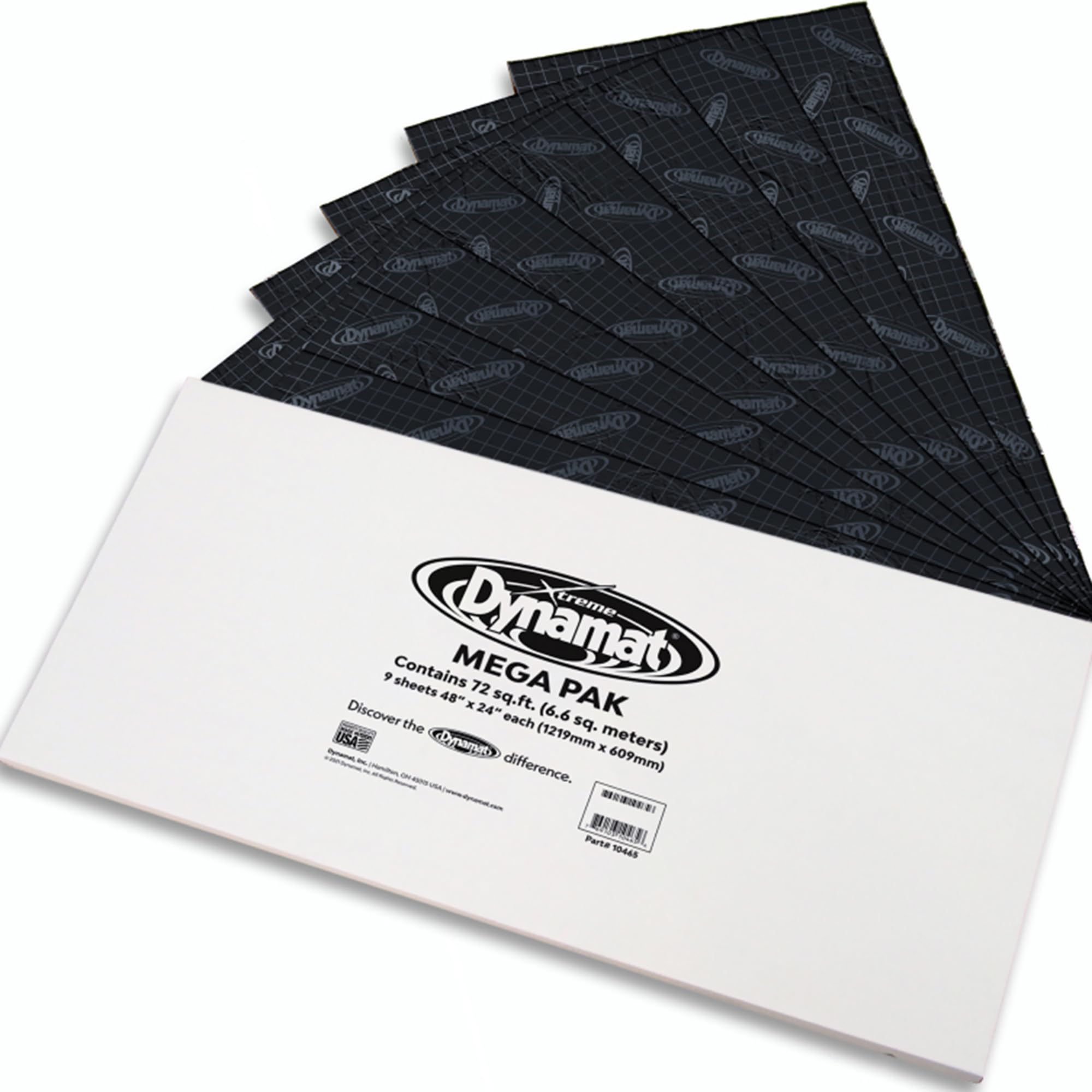 Photo 1 of Dynamat Xtreme Sound Deadening Car Insulation Mega Pak 10465 – Noise Dampening for Floor, Doors, Panels, Hood or Trunk – Easy Self Adhesive Install – Made in USA – 9 Sheets 24”x48”, 72 sq ft total