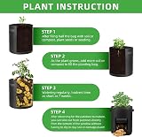 Ohiyoo Potato Grow Bags 15 Gallon 5 Pack with Handles & Window Flap view 5