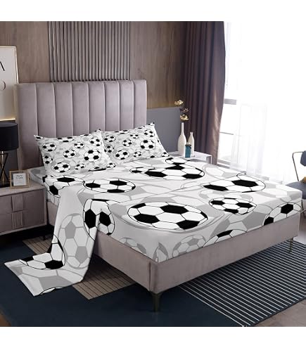 Lacrosse Bed Sheet Set For Boys – Full Size, Blue Grey Lacrosse Sticks & Helmet Design, Microfiber Sports Sheets 10 thumbnail image