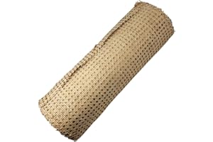 DISCOUNT TRENDS 18” Wide Natural Rattan Webbing Roll for Caning Projects Pre - Woven Open Mesh for Caning Chair, Craft Cabinet and Furniture - Natural Rattan Hexagon Cane Webbing (18" x 24")