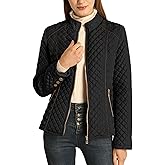 Bellivera Women's Stand Collar Lightweight Quilted Puffer Jacket Padded Zip Coat for Spring and Winter