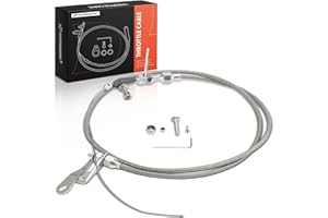 A-Premium Transmission Kick Down Cable Kit - Compatible with Ford C6 C-6 Transmission - Braided Stainless Steel Transmission 