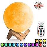 Lampada Luna 3D |15 cm 16 Colori e 4 Modalità, Morpilot Regolabile Telecomando e