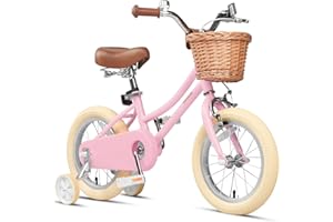 Petimini Girls Bike with Basket for 2-12 Years Old Kids, 12 14 16 18 20 Inch Bicycle with Bell Training Wheels Basket, Multiple Colors