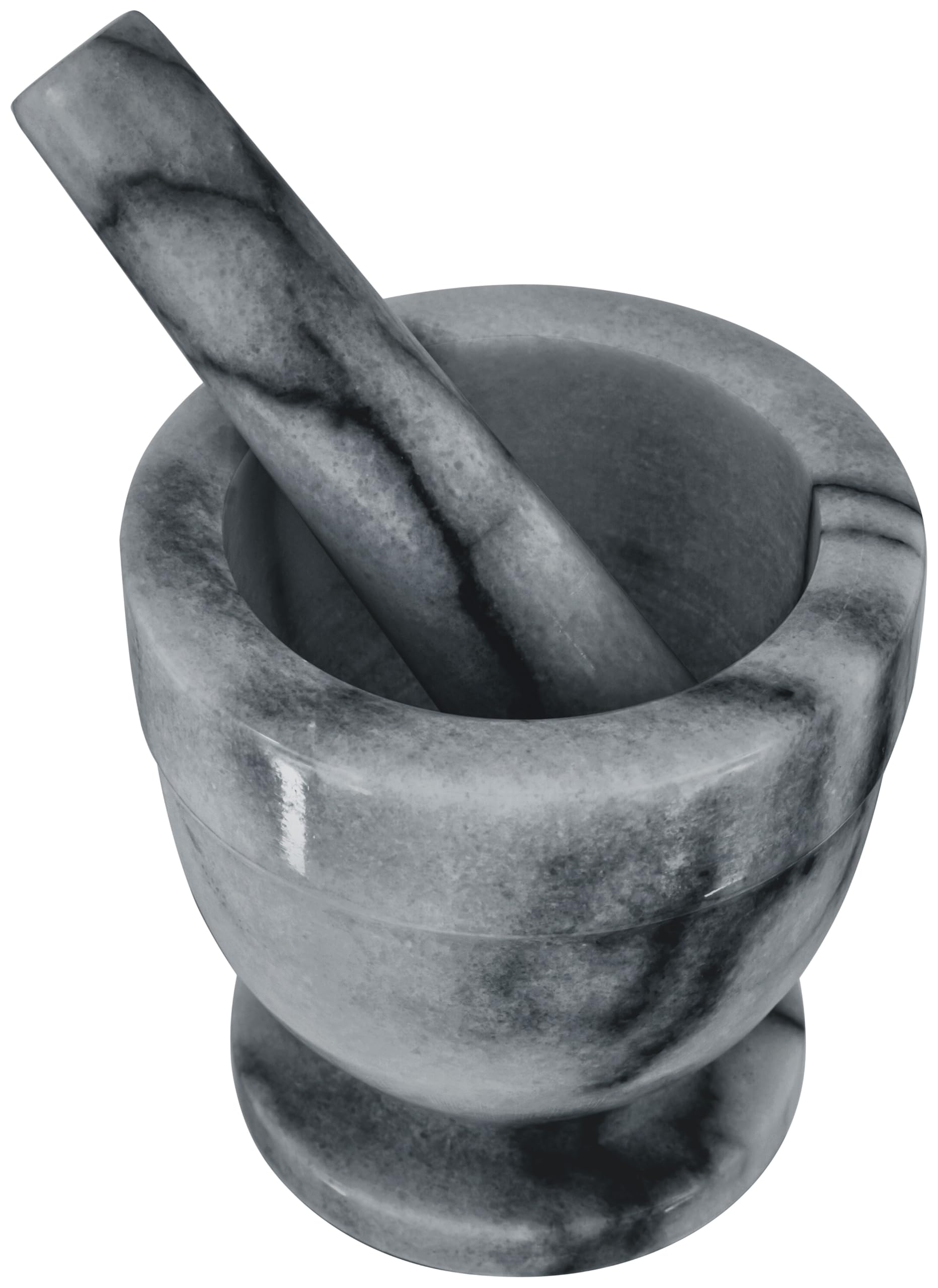Judge Grey Marble Mortar and Pestle Spice Grinder or Herb Crusher in Gift Box, 10.5cm High x 10cm Diameter