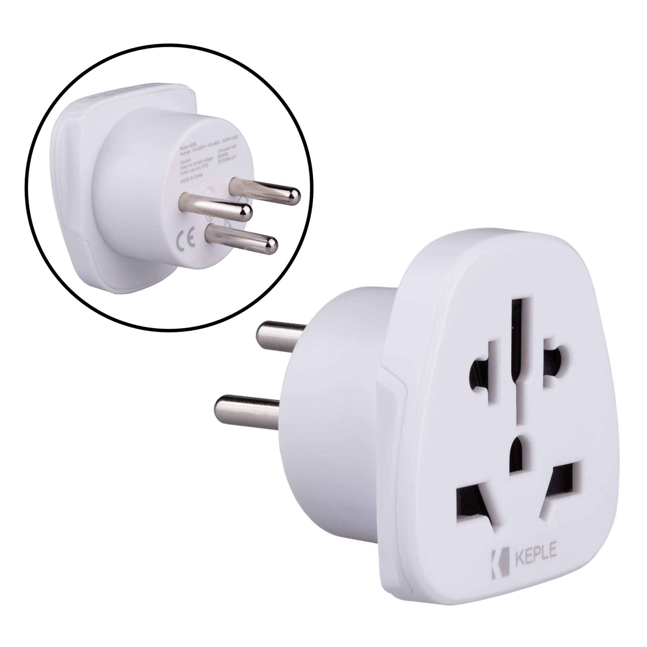 Israel Travel Adapter Type H Plug โ Keple Universal Adaptor for UK, US, EU, AU, Asia and Worldwide Devices | 3-Pin Israeli Socket Power Converter for Travel, Holiday and Business Trips