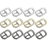 PATIKIL Single Prong Belt Buckle Metal Roller Pin Buckle Oval Center Bar Buckles for Strap Belt Purse Making Hardware