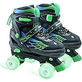 SMOOJOY Roller Skates for Boys Girls, Kids Skates, Adjustable Roller Skates with Light Up Wheels for Ages 3-12 RollerSkates for Youth Beginner