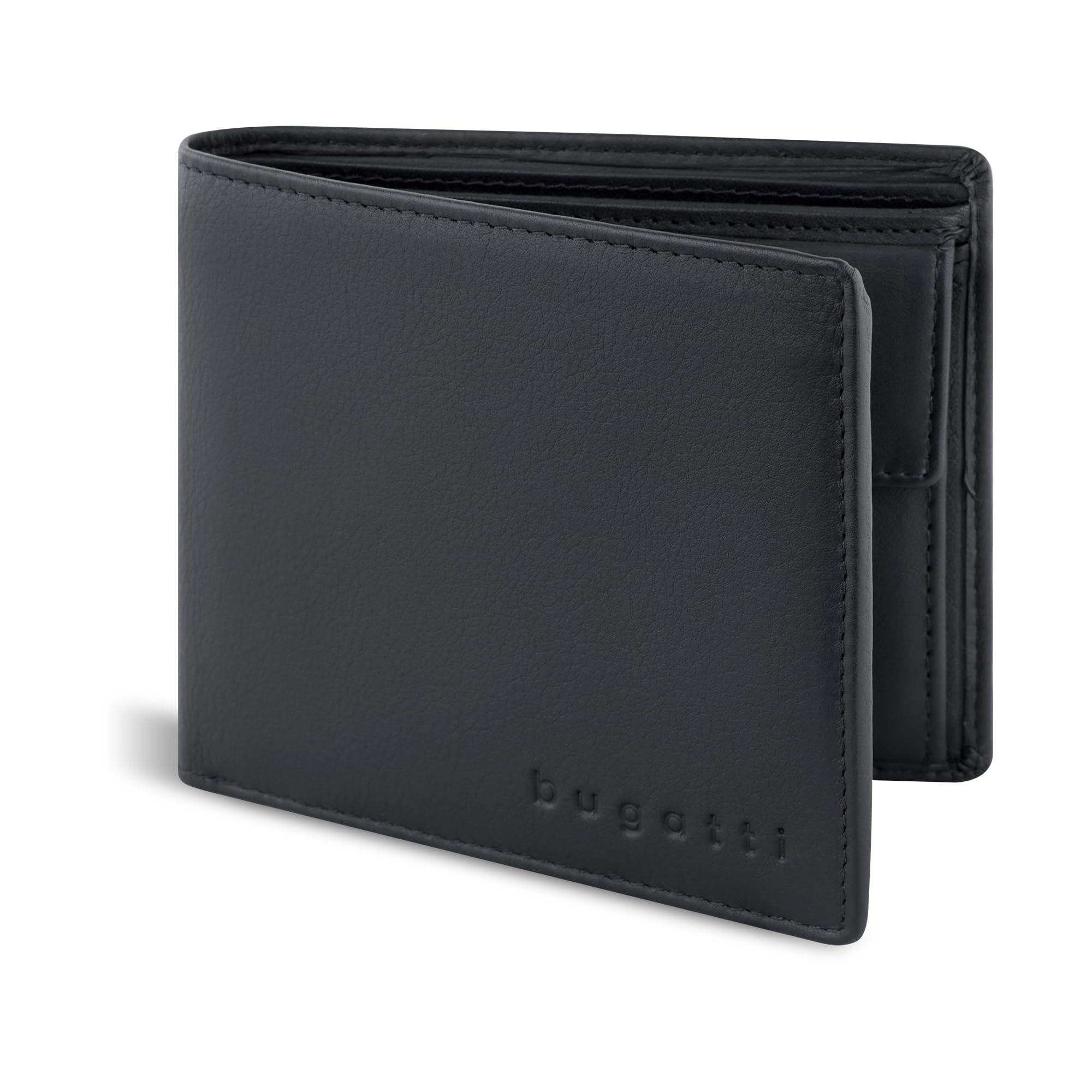 Bugatti Lima Men's Leather Wallet - Men's Landscape Format Black - Wallet Wallet Men's Wallet