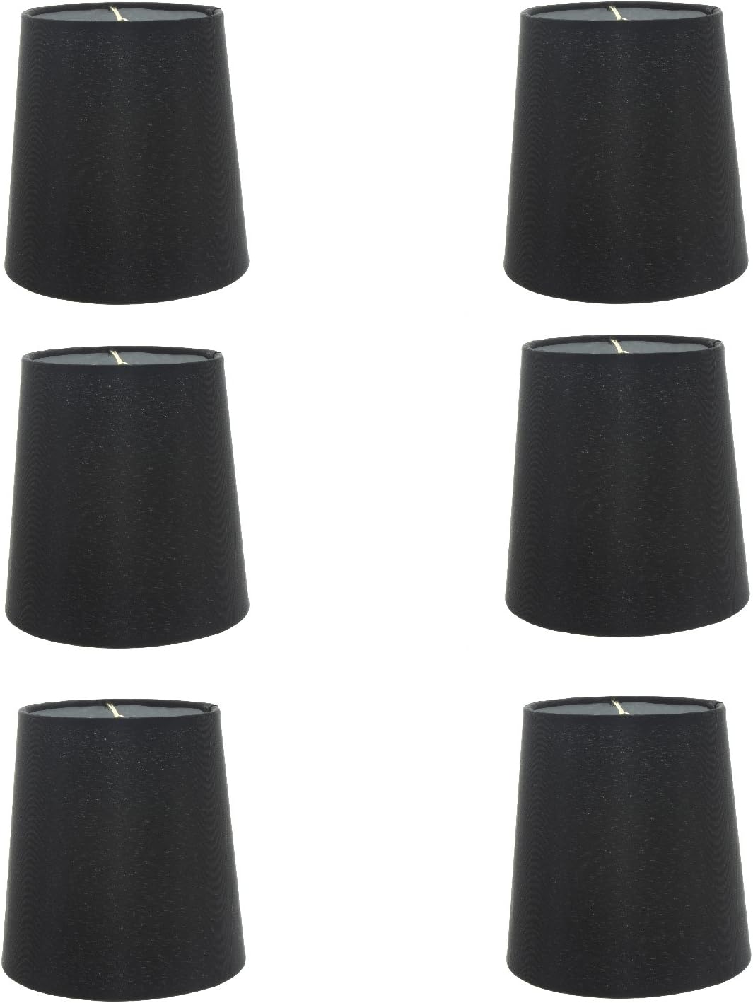Upgradelights Set Of 6 Silk Chandelier Lamp Shades 5 Inch Euro Style Drum Black Silk 4x5x5 Amazon Com