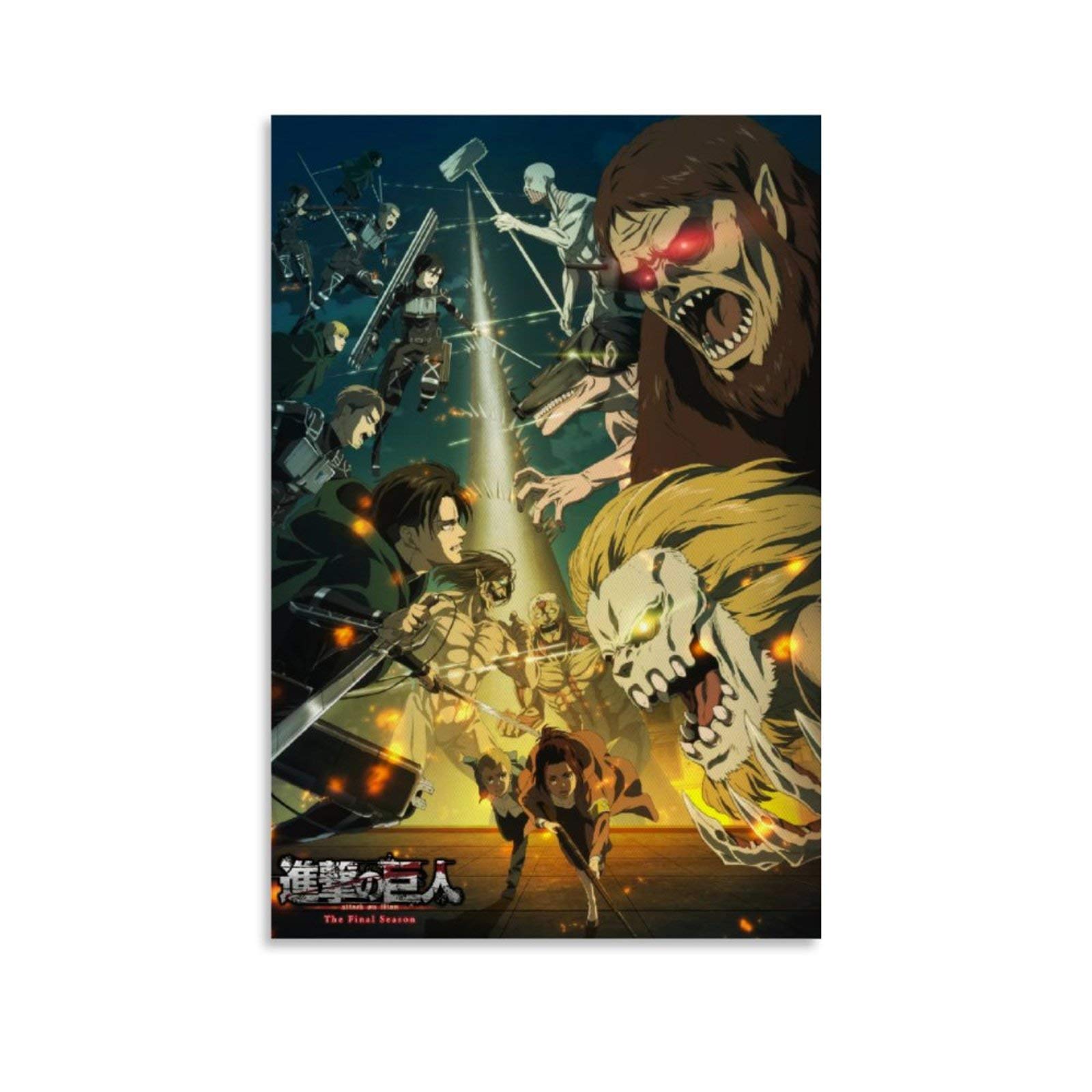 Unique Canvas Wall Art Anime Attack on Titan The Final Season 4 Poster ModernHomeDecor 20x30inch(50x