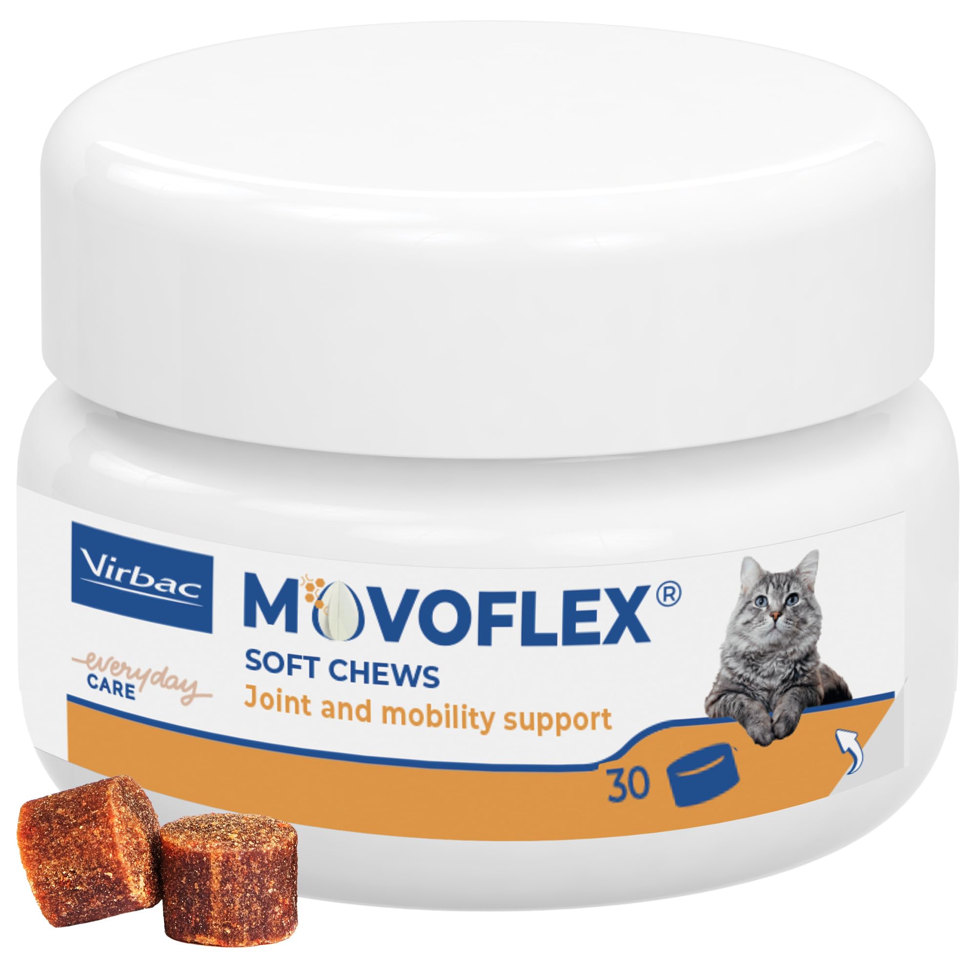 Virbac Movoflex Joint Supplements for Cats - Supports Joints & Mobility - Fast-Acting Tasty Cat Chews - Pack of 30