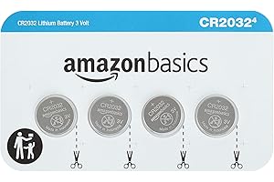 Amazon Basics 4 Pack CR2032 3 Volt Lithium Coin Cell Battery