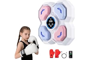 LJINNOVEX Music Boxing Machine for Kids, Wall Mounted Smart Punching Target Toy with Bluetooth, LED Lights, Music Workout Game Toy with Boxing Gloves for Boys and Girls
