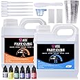 LET'S RESIN Fast Cure Epoxy Resin,Demold in 4 Hours,72OZ Upgrade Quick Drying & Crystal Clear Resin,Bubble Free Epoxy Kit for Craft,Art, Craft Supplies with Dye, Cup,Stir Stick