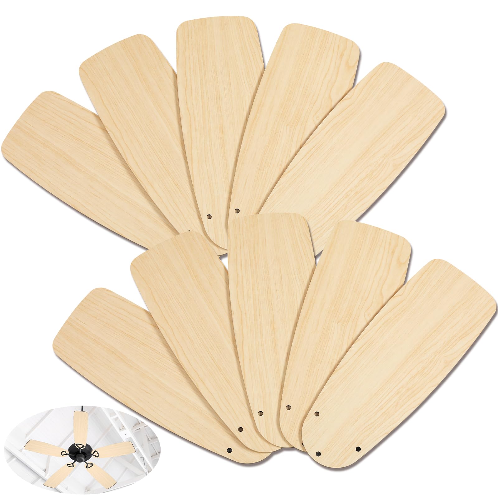 Photo 1 of Kittmip 10 Pack Replacement Fan Blades for 42" Ceiling Weatherproof Fan Blades Replacement for Indoor Outdoor(Wood Color)
