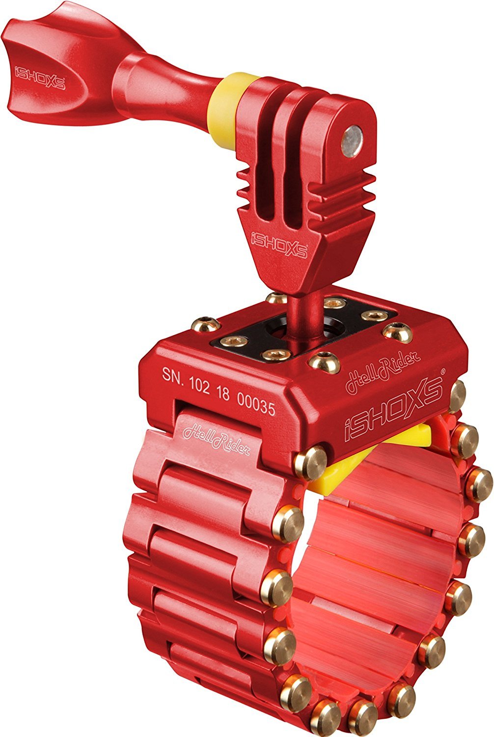 iSHOXS Hell Rider. Full aluminium finish. The One and Only GoPro Motorbike Mount Made by iSHOXS, Diameter: 20-42 mm (Expandable up to 200 mm) Round, Oval or Rectangular - red