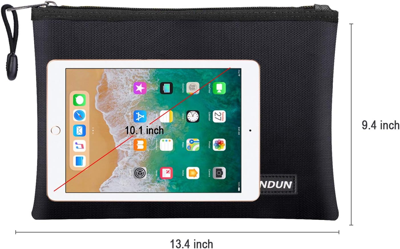JUNDUN Fireproof Document Bags,13.4”x 9.4”Waterproof and Fireproof Money Bag,Fireproof Safe Storage Pouch with Zipper for A4 Document Holder,File,Cash and Tablet: Office Products