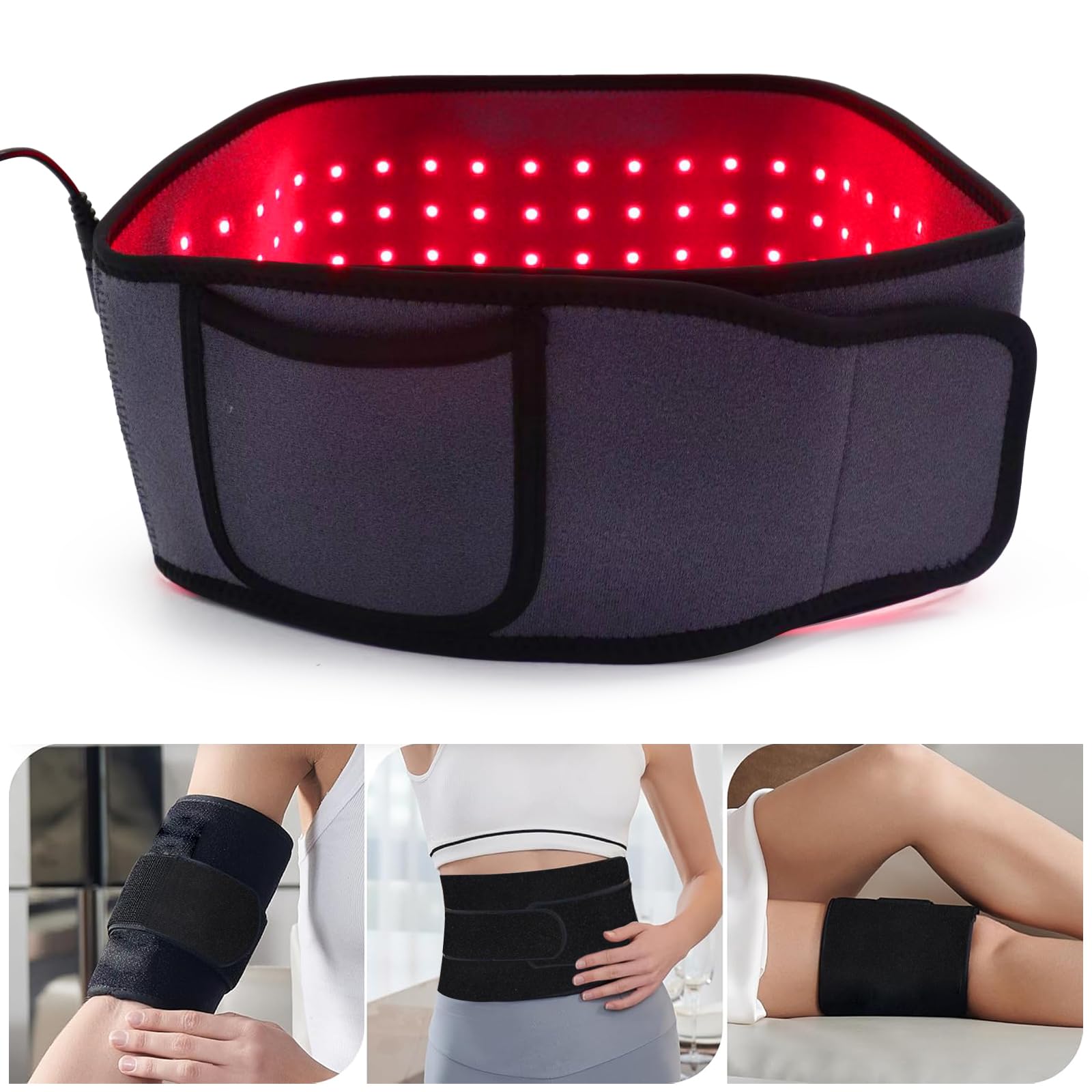 Photo 1 of Red Light Therapy Belt Massage Heating Infrared Light Device Portable Cordless 660nm&850nm Pad Wrap Pain Relief for Women Men for Back Shoulder Muscle Knee Leg
