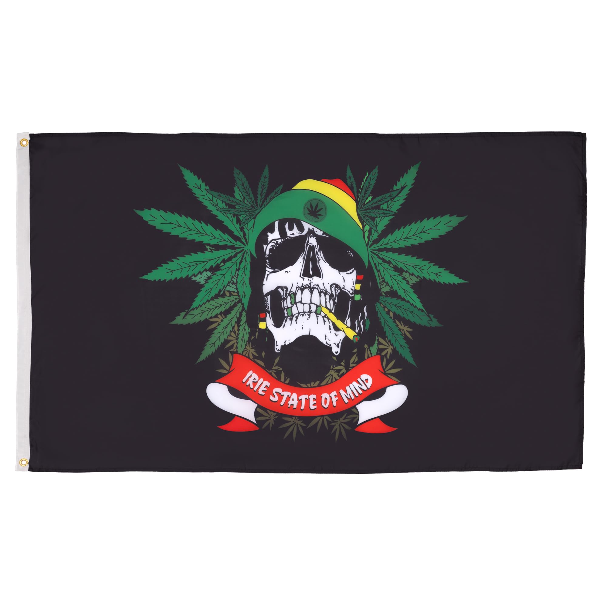 AZ FLAG - Rasta Pirate Skull Flag - 3x5 Ft - 100D Polyester Rasta Pirates Banner with Two Metal Grommets - Fade Resistant - Vivid Colors - 3' x 5' Feet - 150x90 Cm