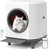 CABZOON Automatic Cat Litter Box Self Cleaning,90L Litter Box Self Cleaning App-Controlled,Dual Safety Protection,1 Rolls Gar