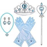 BIBUTY Princess Dress Up Accessories Princess Crown Tiara for Little Girls, Princess Tiara Glove Wand Toy Gift for 3-6 Girl