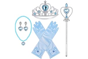 BIBUTY Princess Dress Up Accessories Princess Crown Tiara for Little Girls, Princess Tiara Glove Wand Toy Gift for 3-6 Girl