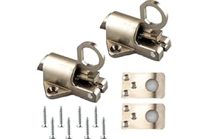 LYGCHII 2Pcs Latch Lock, Automatic Window Gate Lock with Mounting Screws, Self Closing Spring Bounce Door Bolt for Window Toilet