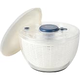 Sur La Table Kitchen Essential 6.3 Qt Salad Spinner, Fruit Wahser, Fruit Washing Bowl with Strainer, Vegertable Cleaner, Salad Cleaner, Lettuce Washer - Navy Blue