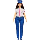 Barbie Careers Pilot Doll with Plane Uniform | Fashion Doll Wearing Removable Flight Uniform &amp; Hat Accessory, Ages 3+