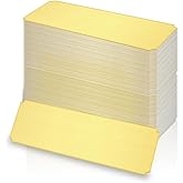 Name Plates Laser Engraved, Plaques Personalized Engraved, Laser Engraving Blanks, Name Plate for Desk, Metal Plate with Adhesive Backing for DIY (1" x 2.5" Gold, 30 Pcs)