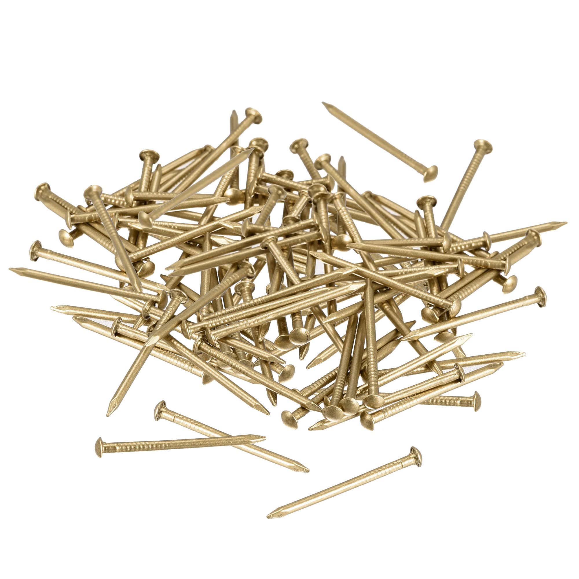 sourcing map Small Tiny Brass Nails 1.2x20mm for DIY Decorative Pictures Wooden Boxes Household Accessories 100pcs