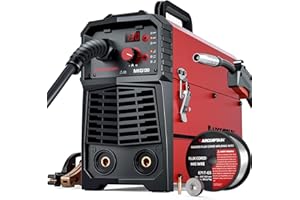 ARCCAPTAIN 130A MIG Welder, 110V Flux Core MIG Welder/Lift TIG/Stick 3 in 1 Welding Machine with Synergy, IGBT Inverter Portable Gasless Welder Equipment with Welding Gun and 2lb Welding Wire