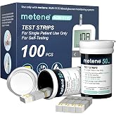 Metene AGM-513S Blood Glucose Test Strips, 100 Count, No Monitor | 100 Count Blood Glucose Test Strips, Use with Metene AGM-513S Blood Glucose Monitoring System Only (No Monitor)