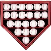 HOROW 21 Baseball Display Case Clear Anti Fade Lockable Wall Cabinet with 98% UV Protection Acrylic Door Baseball Holders Shadow Box Rack for Collection Autographed Baseball