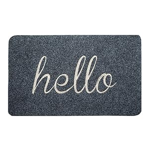 BIGA Hello Front Welcome Entrance Door Mats for Indoor Outdoor Entry Garage Patio High Traffic Areas Shoe Rugs