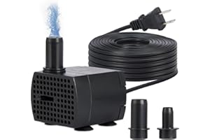 Quauli 90GPH Mini Submersible Pump, Small Fountain Pump (5W 350L/H), Ultra Quiet Aquarium Water Pump for Fish Tank, Tabletop 