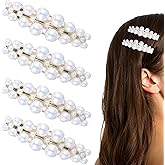 4PCS Small Pearl Hair Clips, French Barrettes for Women Thin Hair, Bridal Accessories for Weddings, Party, Daily Use, Graduation Gifts