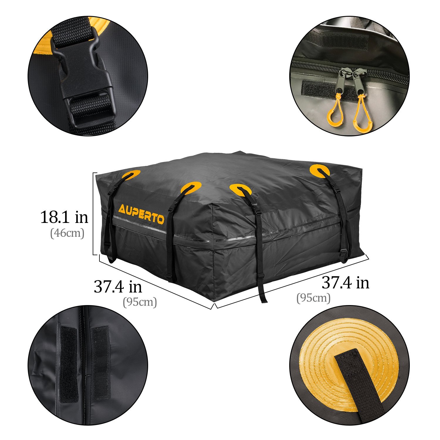 Cross Bars or Rack AUPERTO Roof Bag 15 Cubic ft Rooftop Cargo Bag 100
