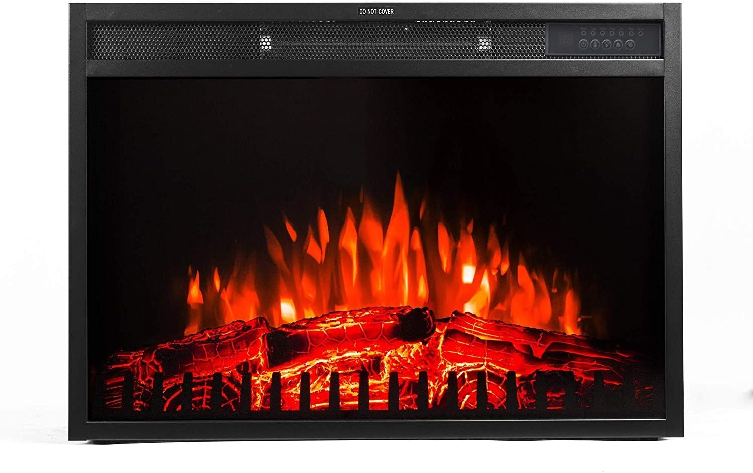 AFLAMO LED 70 - Electric Fireplace Insert - Classic Flame and logs - Energy Saving LED Technology - Remote Control - Adjustable Flame