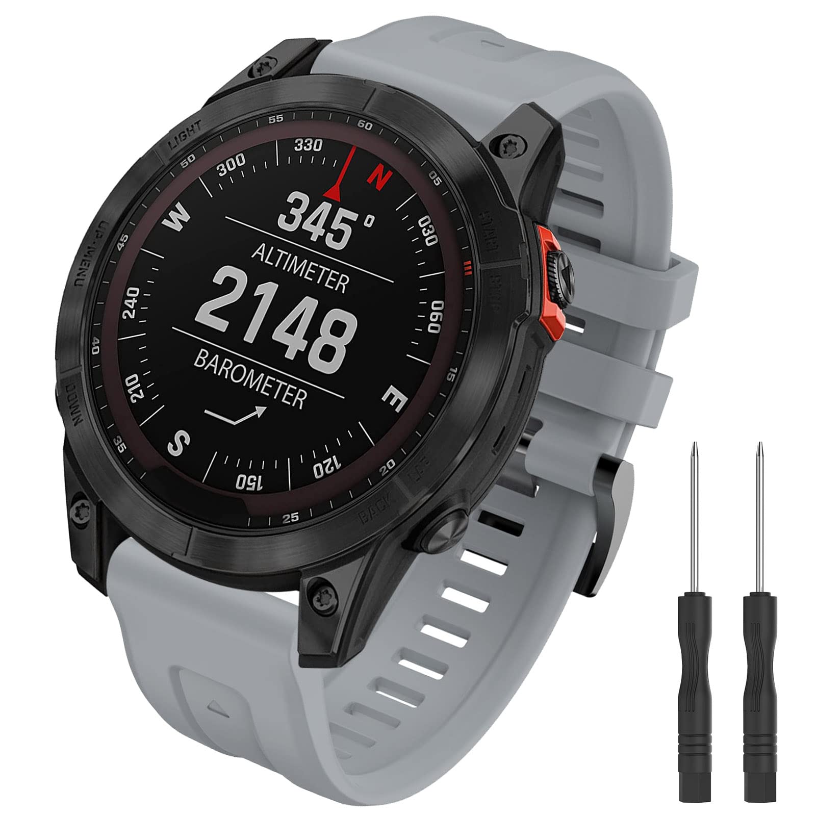 TOPsic Strap Compatible with Fenix 7X, 26mm Soft Silicone Watch Band for Fenix 6X/5X/3 Series & Enduro