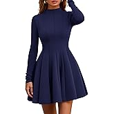 PRETTYGARDEN Fall Dresses for Women Elegant Classy 2026 Casual Long Sleeve Swing A Line Ruffle Short Homecoming Party Dress