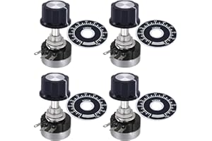 DaFuRui RV24YN20S Carbon Film Rotary Taper Potentiometer，4pcs B103 10K Potentiometer Single Turn Carbon Film Rotary Taper Potentiometer Used for Inverter Speed Regulation