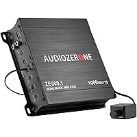 Car Audio Amplifier ZE500.1 1000W Monoblock Class D MOSFET Subwoofer Audio, 1-4 Ohm Stable, Low Pass Crossover, Mosfet Power 