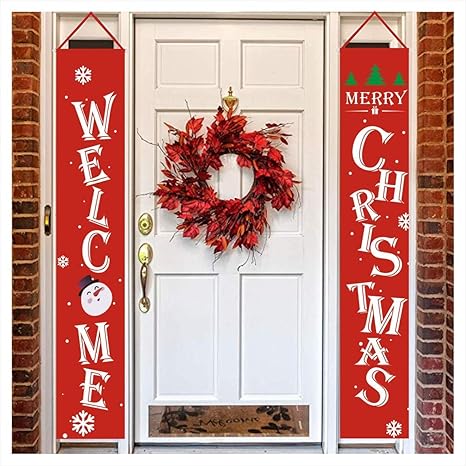 Christmas Decorations Outdoor Indoor 2 Pcs Welcome Christmas