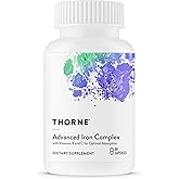 THORNE - Advanced Iron Complex (Formerly Ferrasorb) - Complete Blood Support Formula* - Elemental Iron, Folate, B and C Vitamins for Optimal Absorption - Gluten, Dairy & Soy-Free - 60 Servings