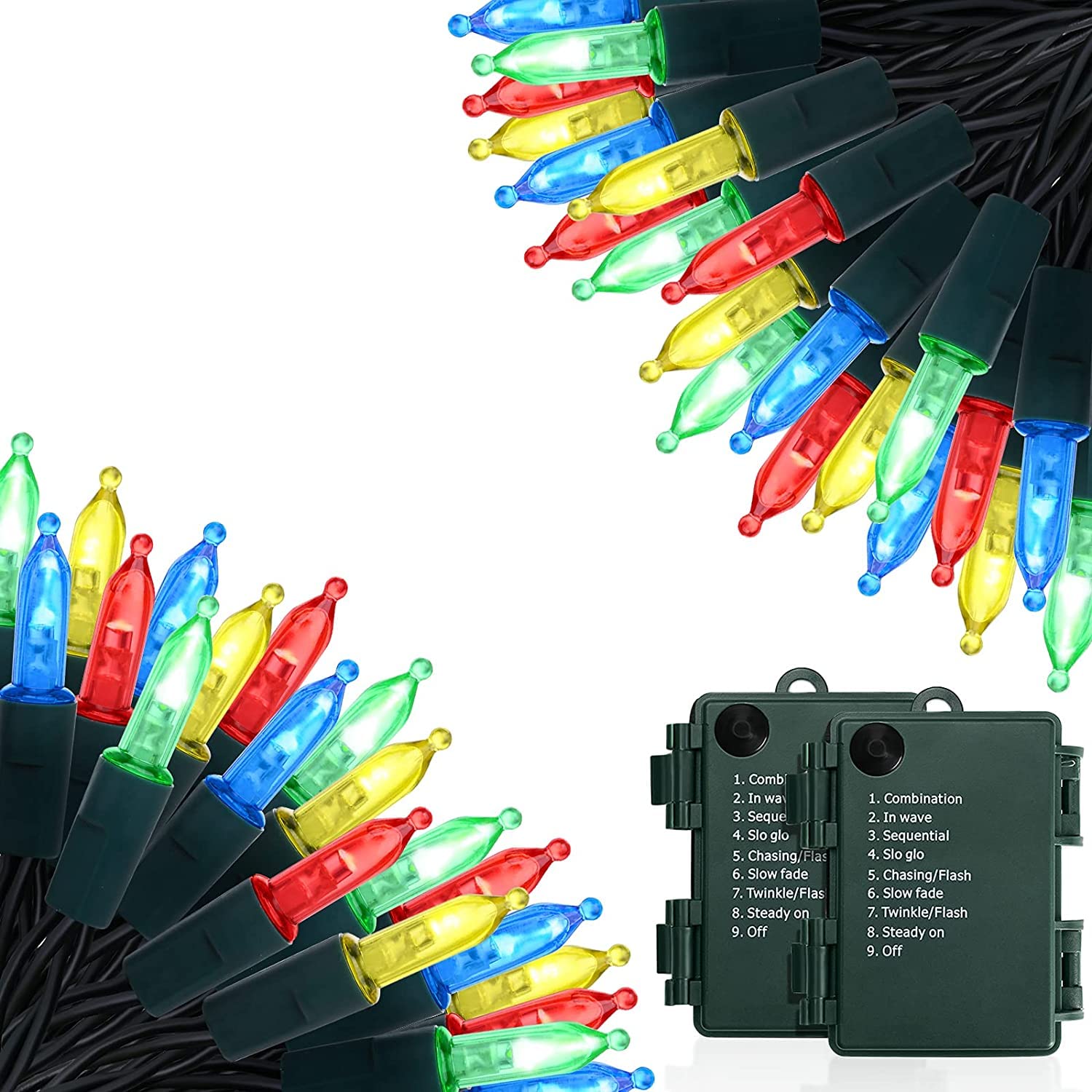 KOUQIYA Battery Operated Christmas Lights, 2 Set of