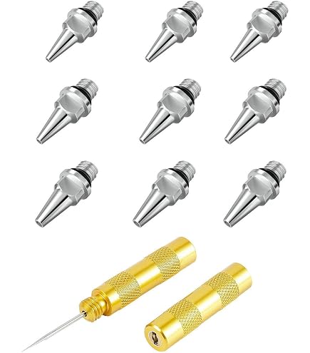 Airbrush Replacement Parts Kit – 0.2mm, 0.3mm, 0.5mm Nozzles, Needles & Caps + Wrench (Fits NCT-SJ81 & Similar) - View #6