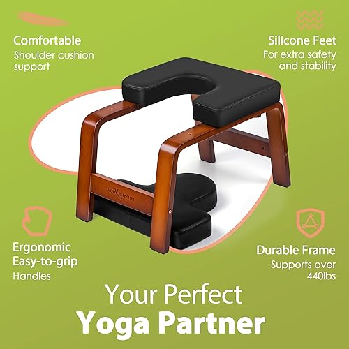 BODY RHYTHM Yoga Headstand Bench, Yoga Inversion Chair, Headstand